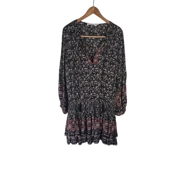 ASTR The Label Stella Women's Dress Size Large Drop-Waist BOHO Mini Long Sleeve - Picture 1 of 11